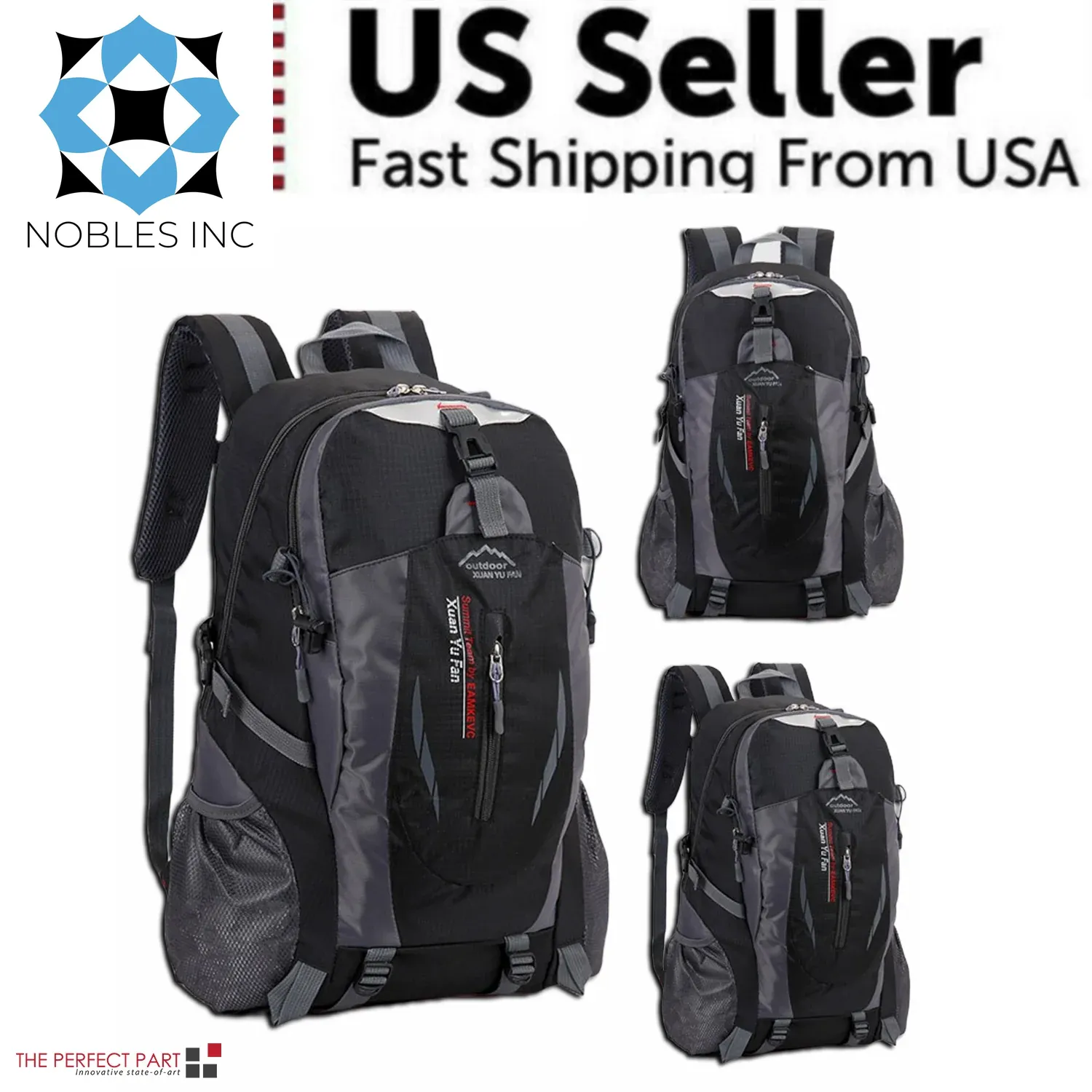 40L Men Women Travel Backpack Rucksack Camping Laptop Hiking School Book Bag USA