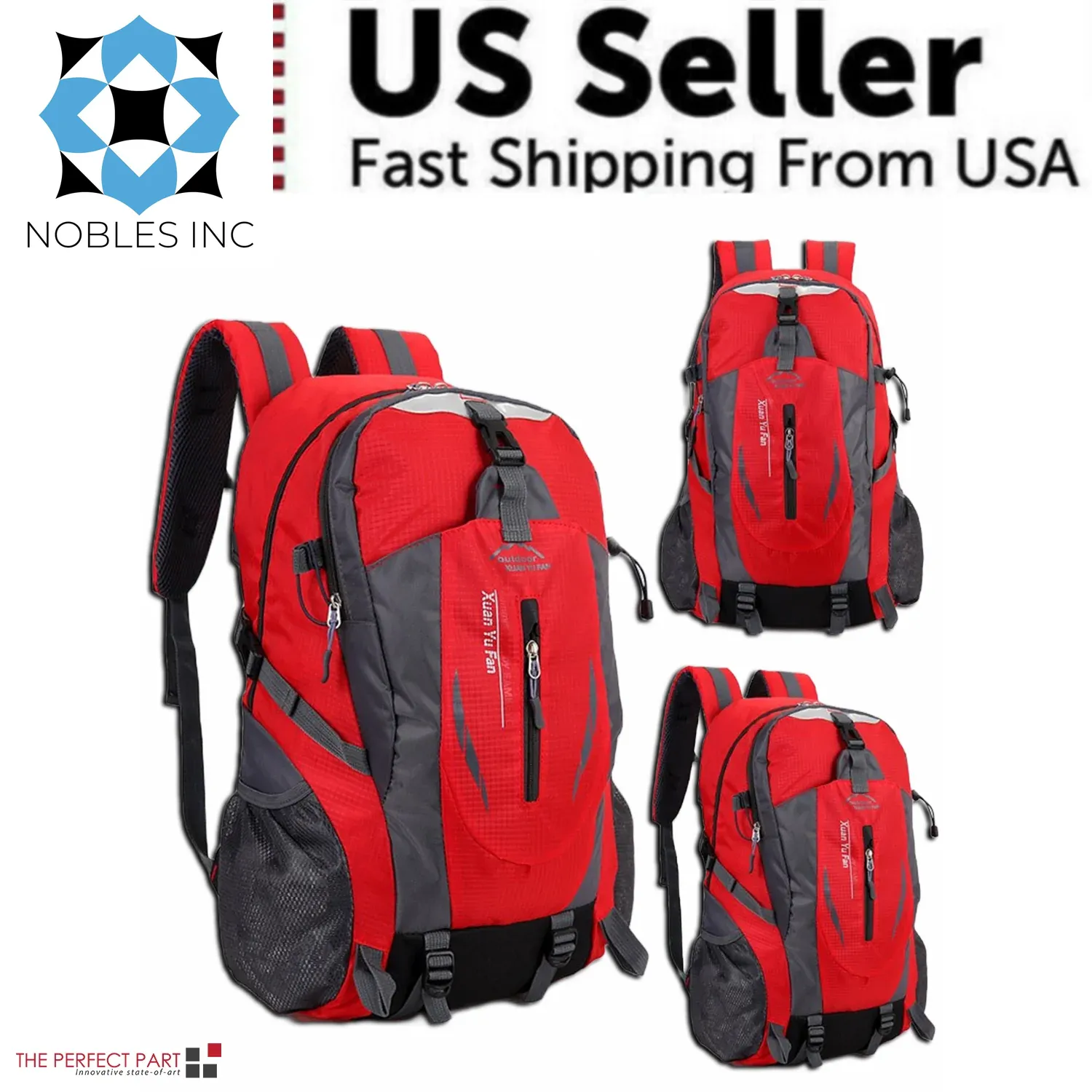 40L Men Women Travel Backpack Rucksack Camping Laptop Hiking School Book Bag USA