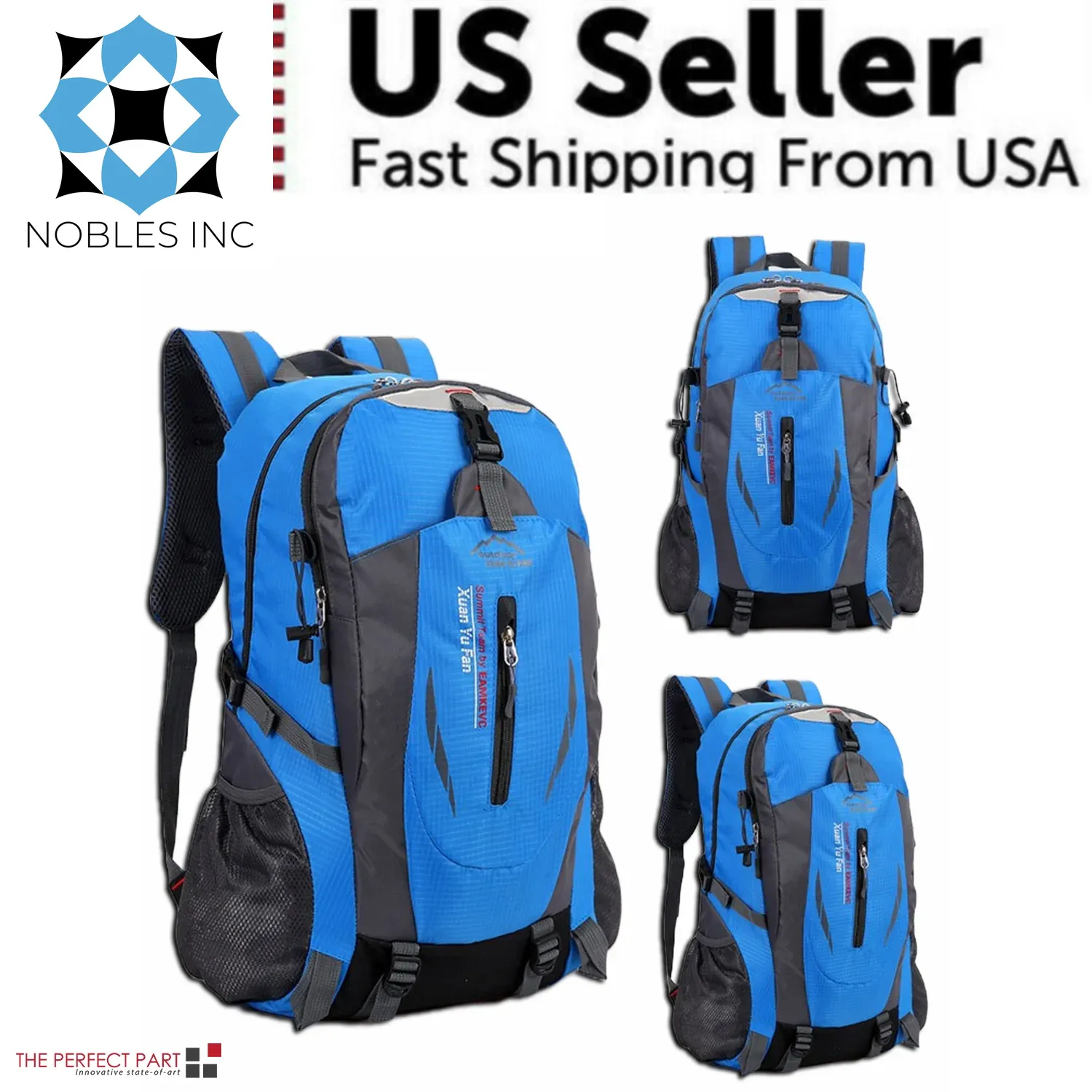 40L Men Women Travel Backpack Rucksack Camping Laptop Hiking School Book Bag USA