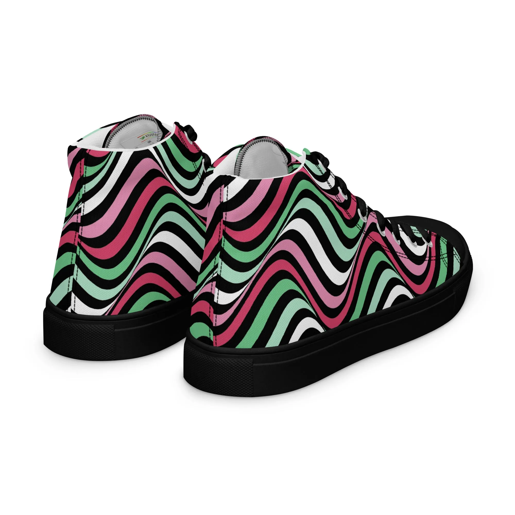 Abrosexual Wavey Women’s High Top Canvas Athletic Shoes