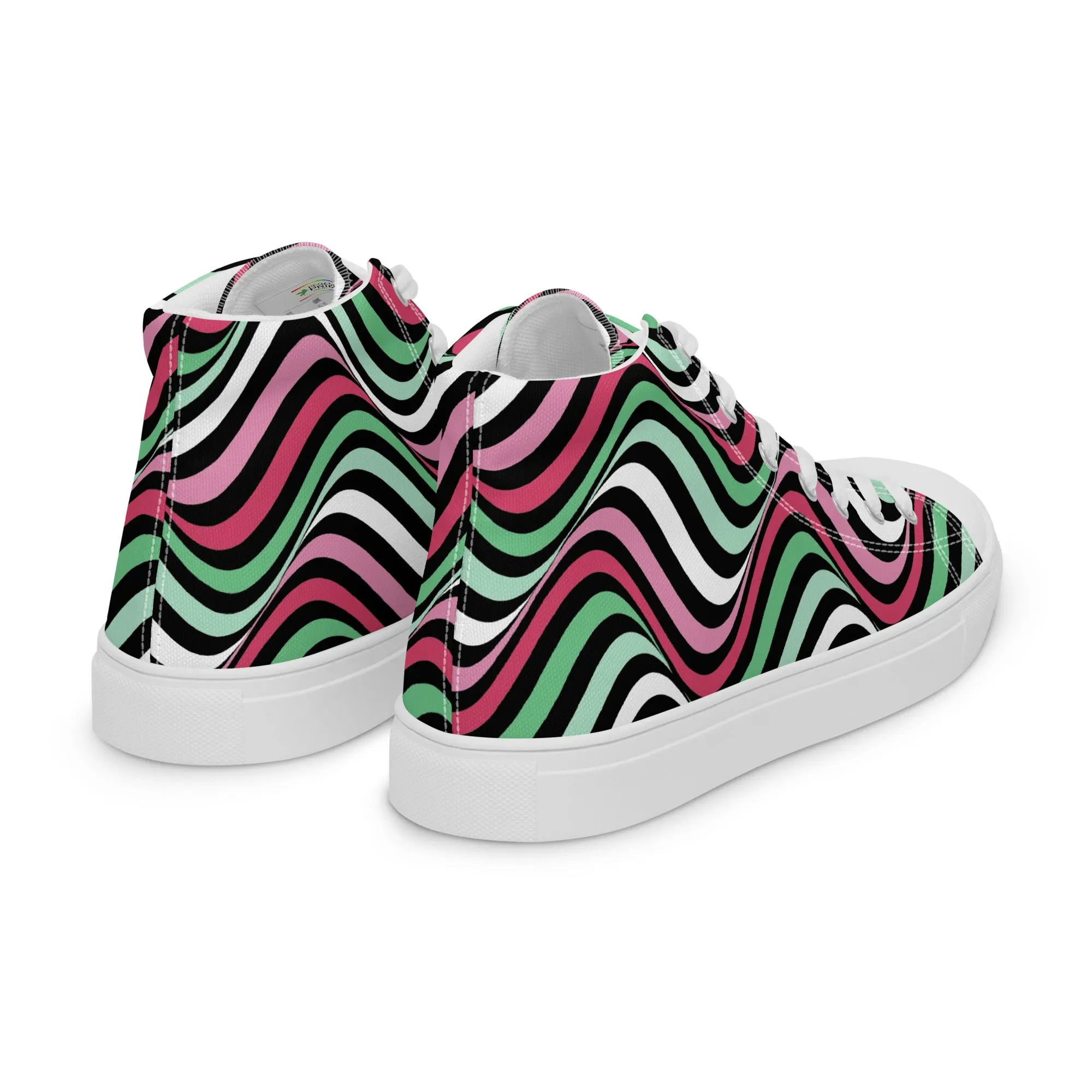 Abrosexual Wavey Women’s High Top Canvas Athletic Shoes