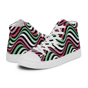 Abrosexual Wavey Women’s High Top Canvas Athletic Shoes