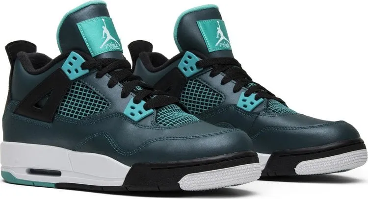 Air Jordan 4 Retro BG Teal Sneakers, Green