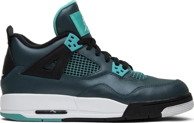 Air Jordan 4 Retro BG Teal Sneakers, Green