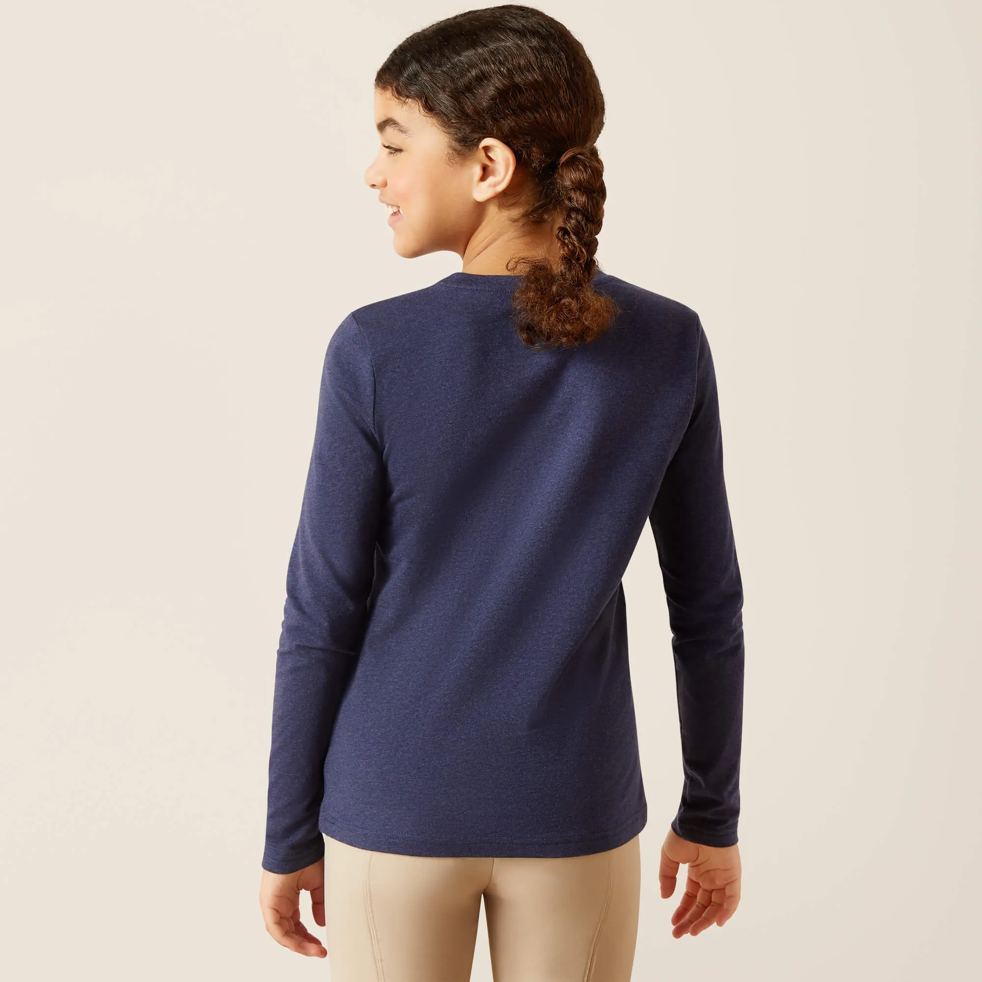 Ariat Heather Navy "Love Horses" Long Sleeve T-Shirt for Girls