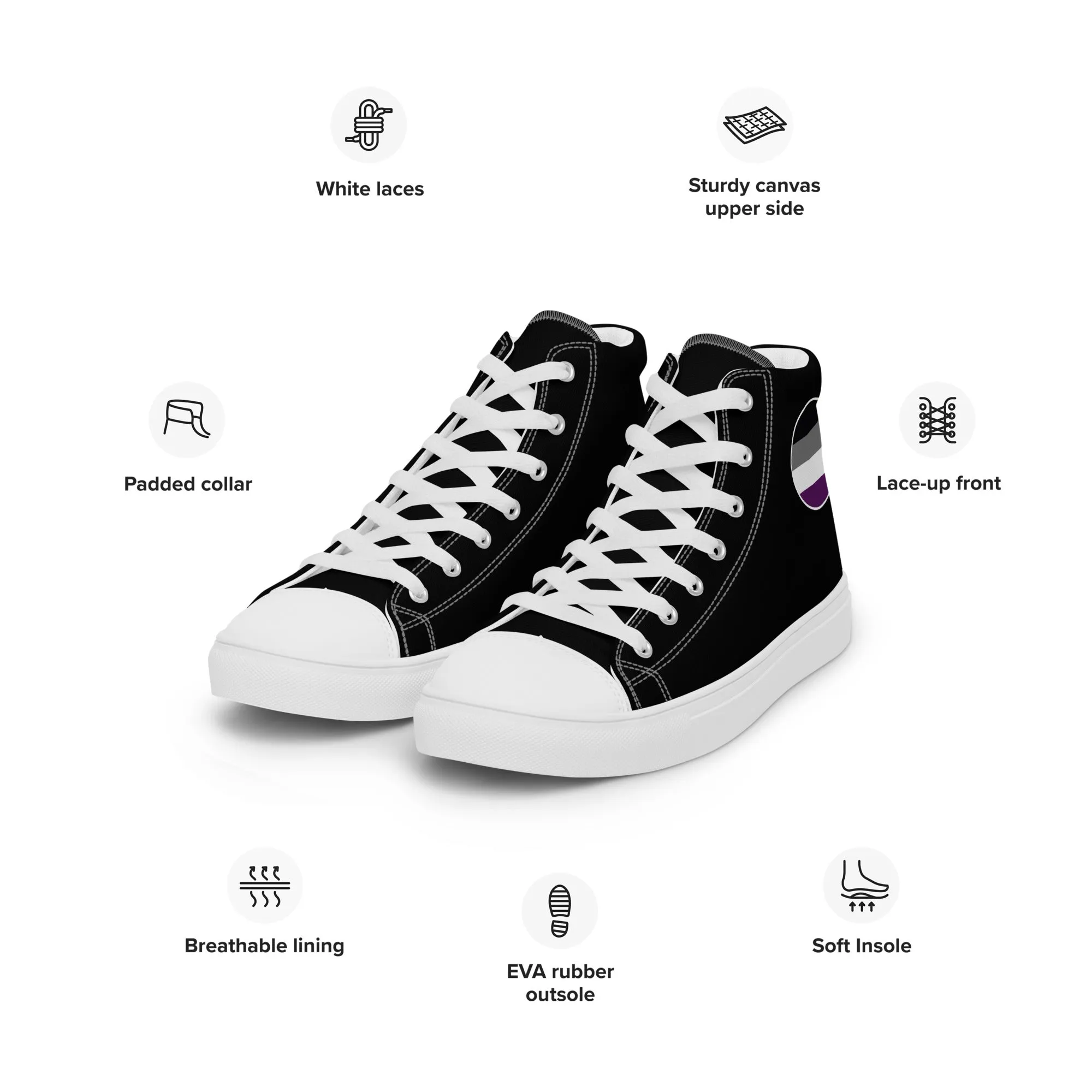 Asexual Ace Men’s High Top Canvas Athletic Shoes