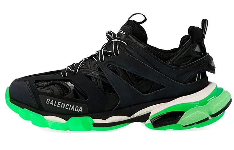 Balenciaga Track 1.0 Chunky Women Sneakers, Black/Green