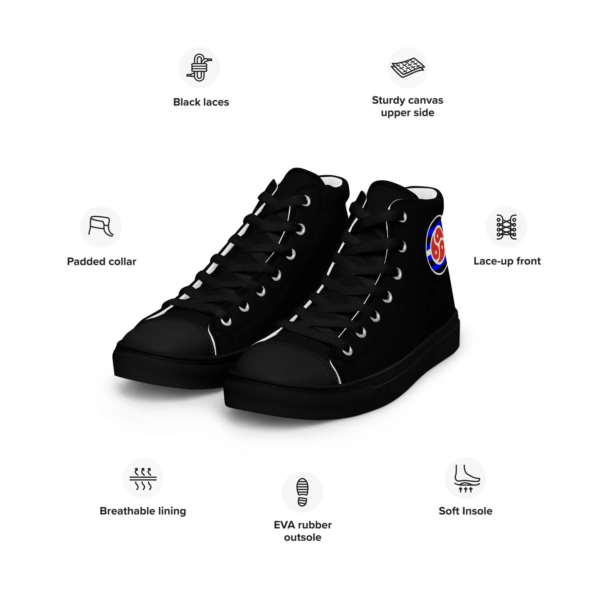 BDSM Pride Men’s High Top Canvas Athletic Shoes