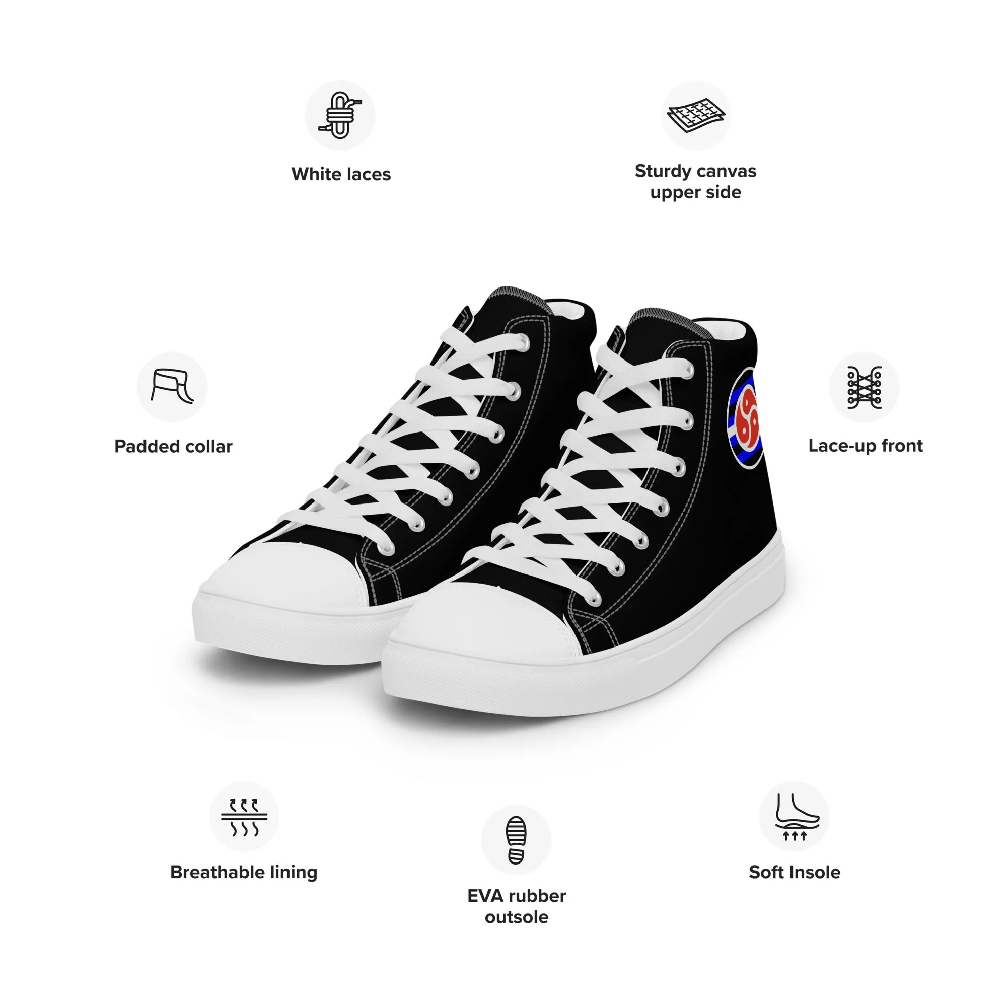 BDSM Pride Men’s High Top Canvas Athletic Shoes