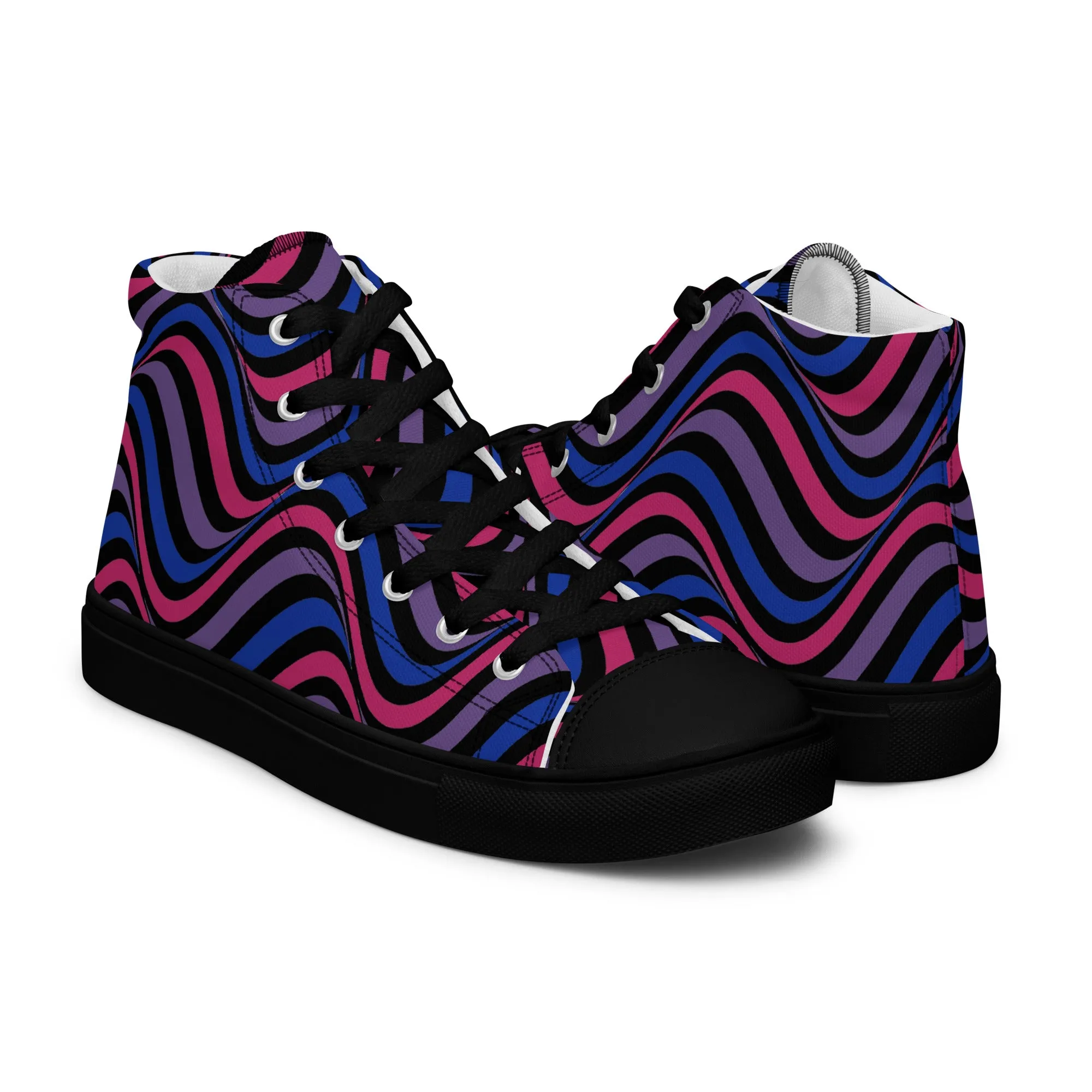 Bisexual Bi Wavey Men’s High Top Canvas Athletic Shoes