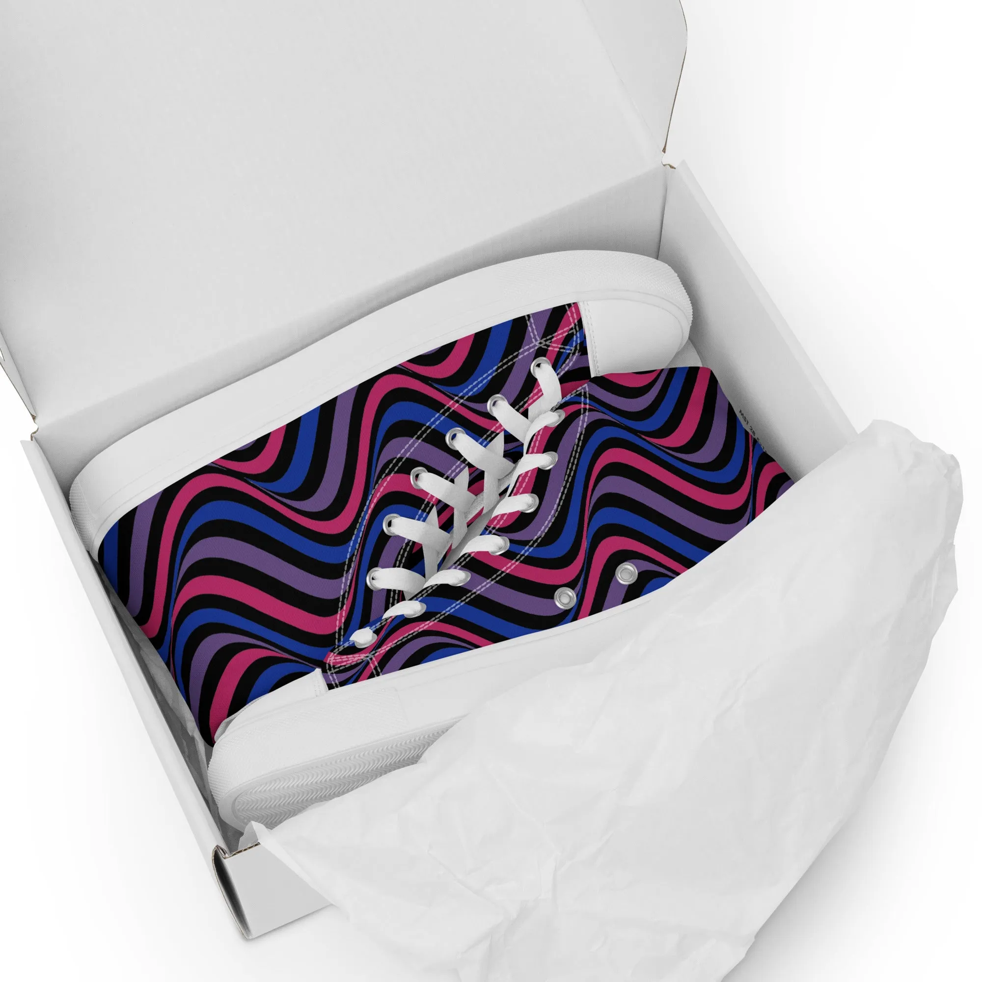 Bisexual Bi Wavey Men’s High Top Canvas Athletic Shoes