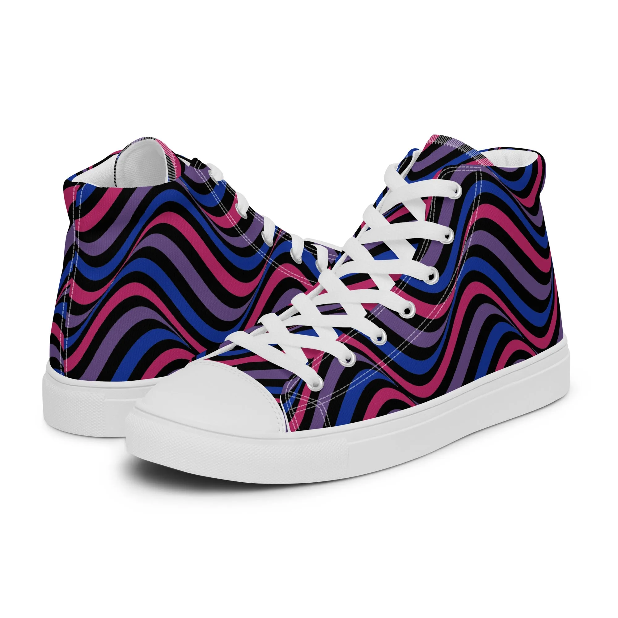 Bisexual Bi Wavey Men’s High Top Canvas Athletic Shoes