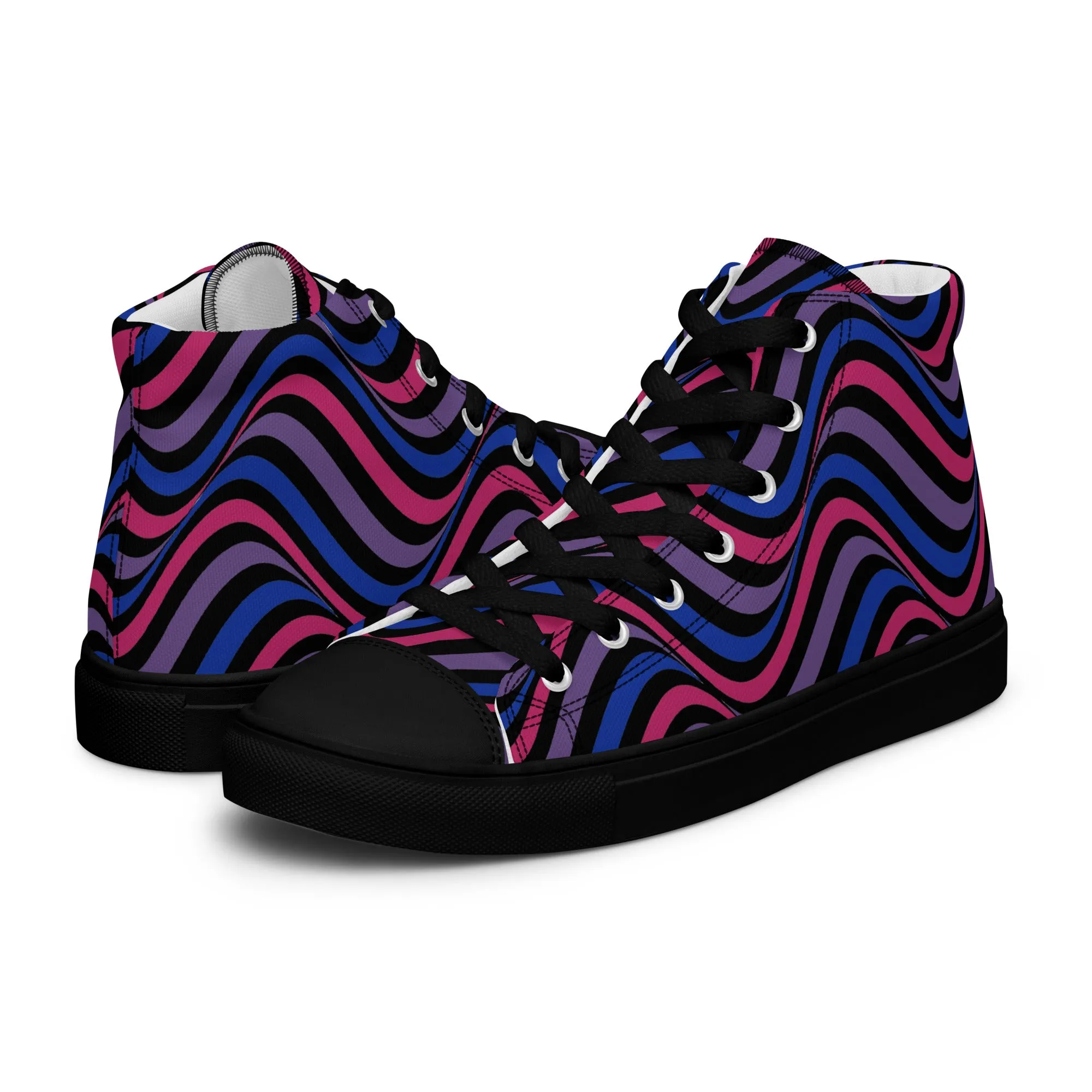 Bisexual Bi Wavey Men’s High Top Canvas Athletic Shoes