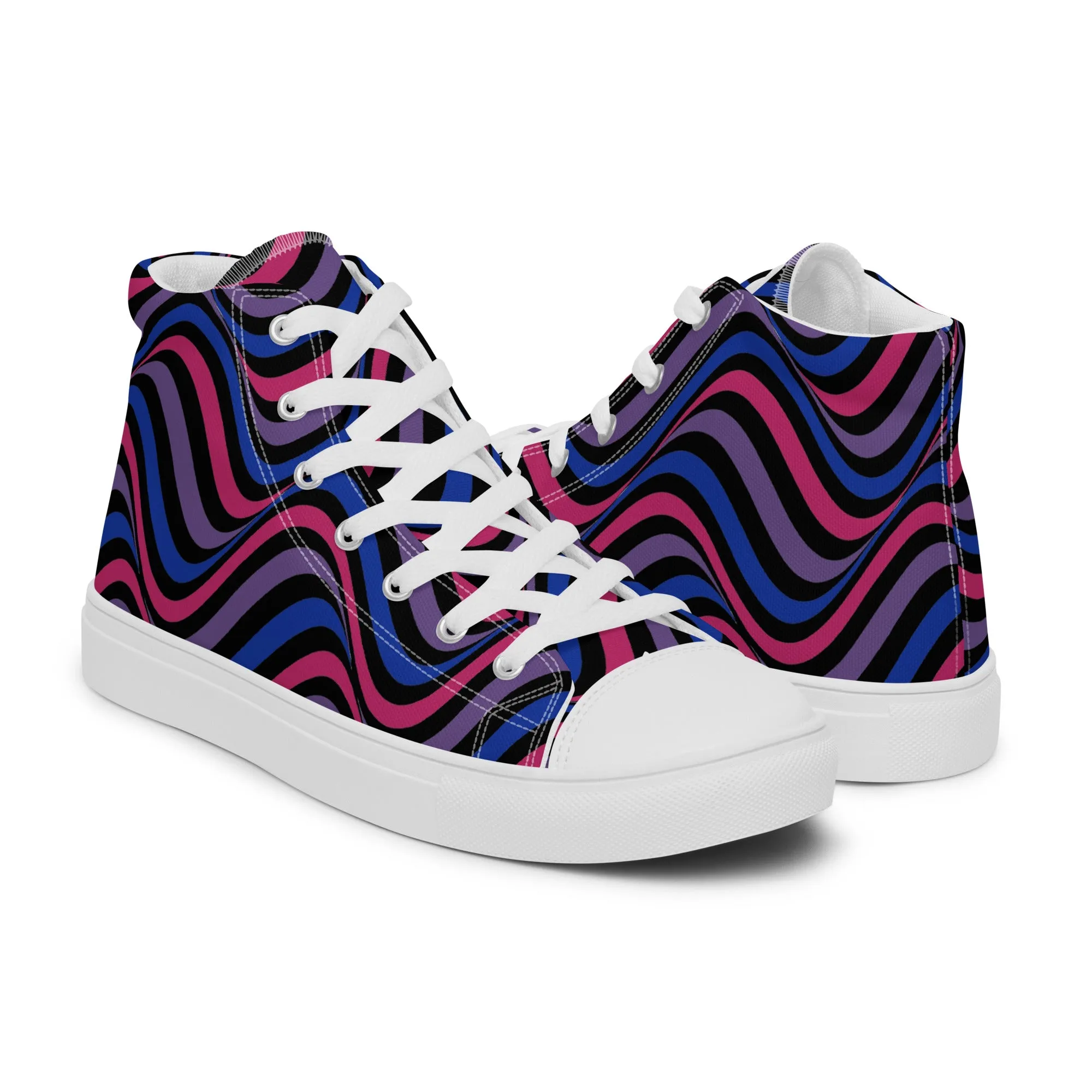 Bisexual Bi Wavey Men’s High Top Canvas Athletic Shoes