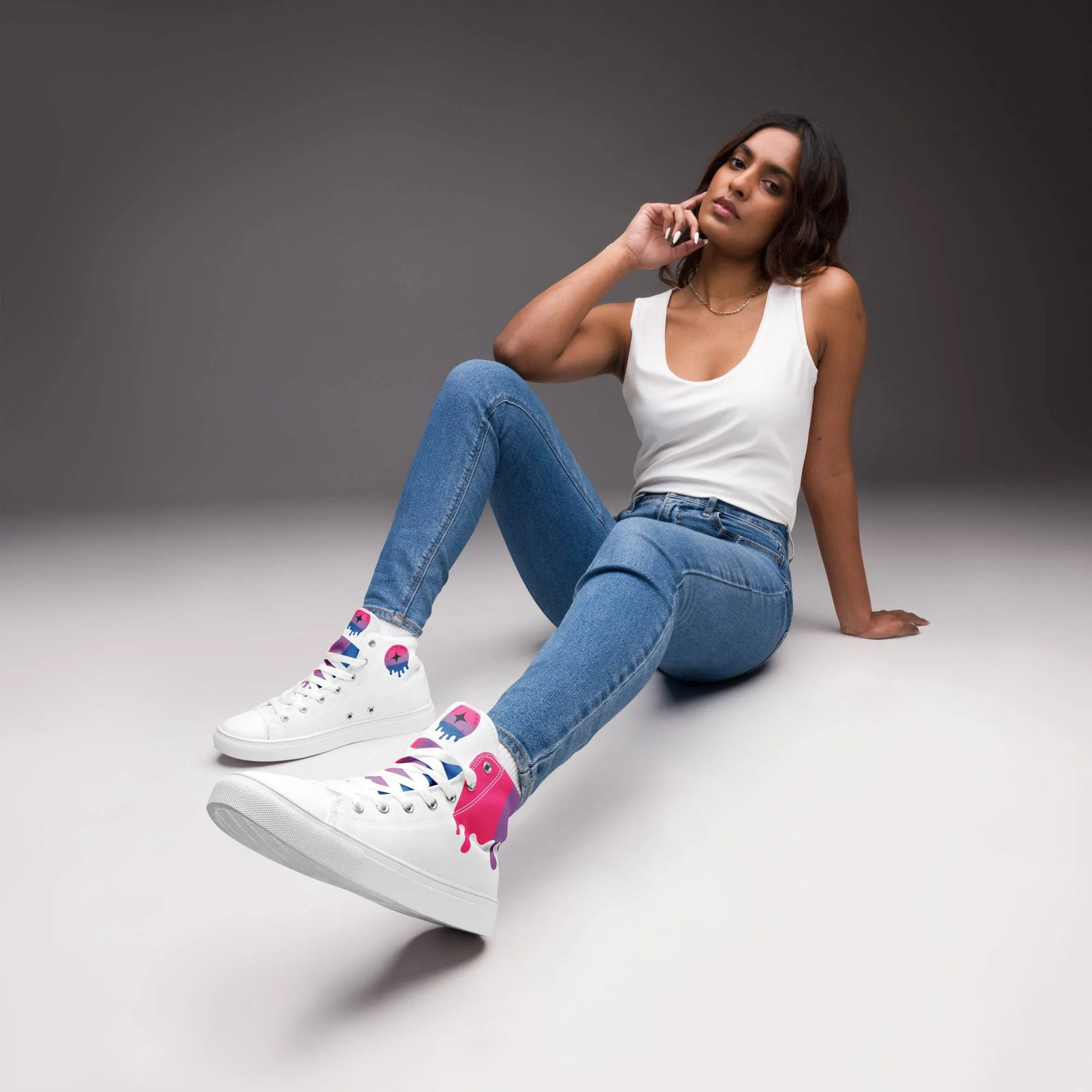 Bisexual Pride Melting Women’s High Top Shoes