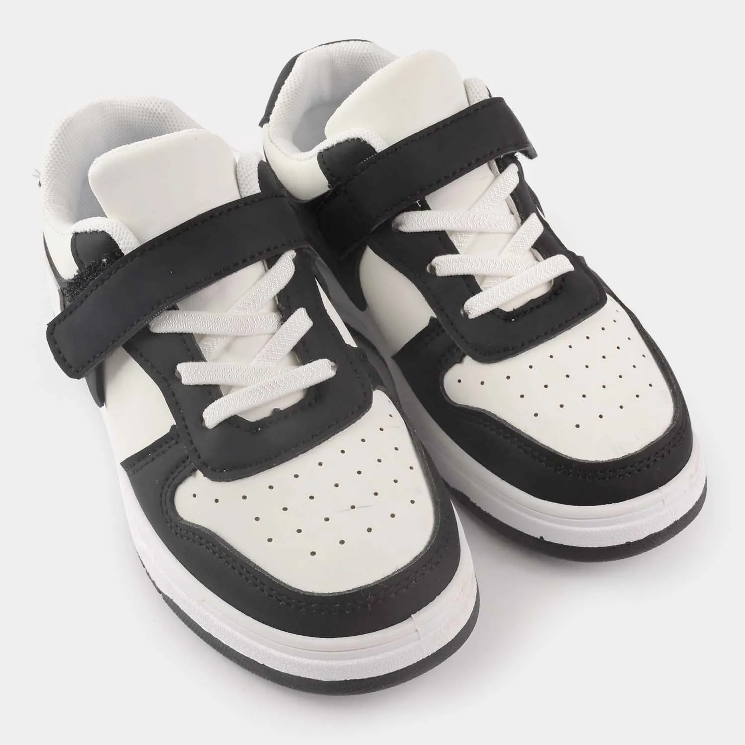 Boys Sneakers #2-Black/White