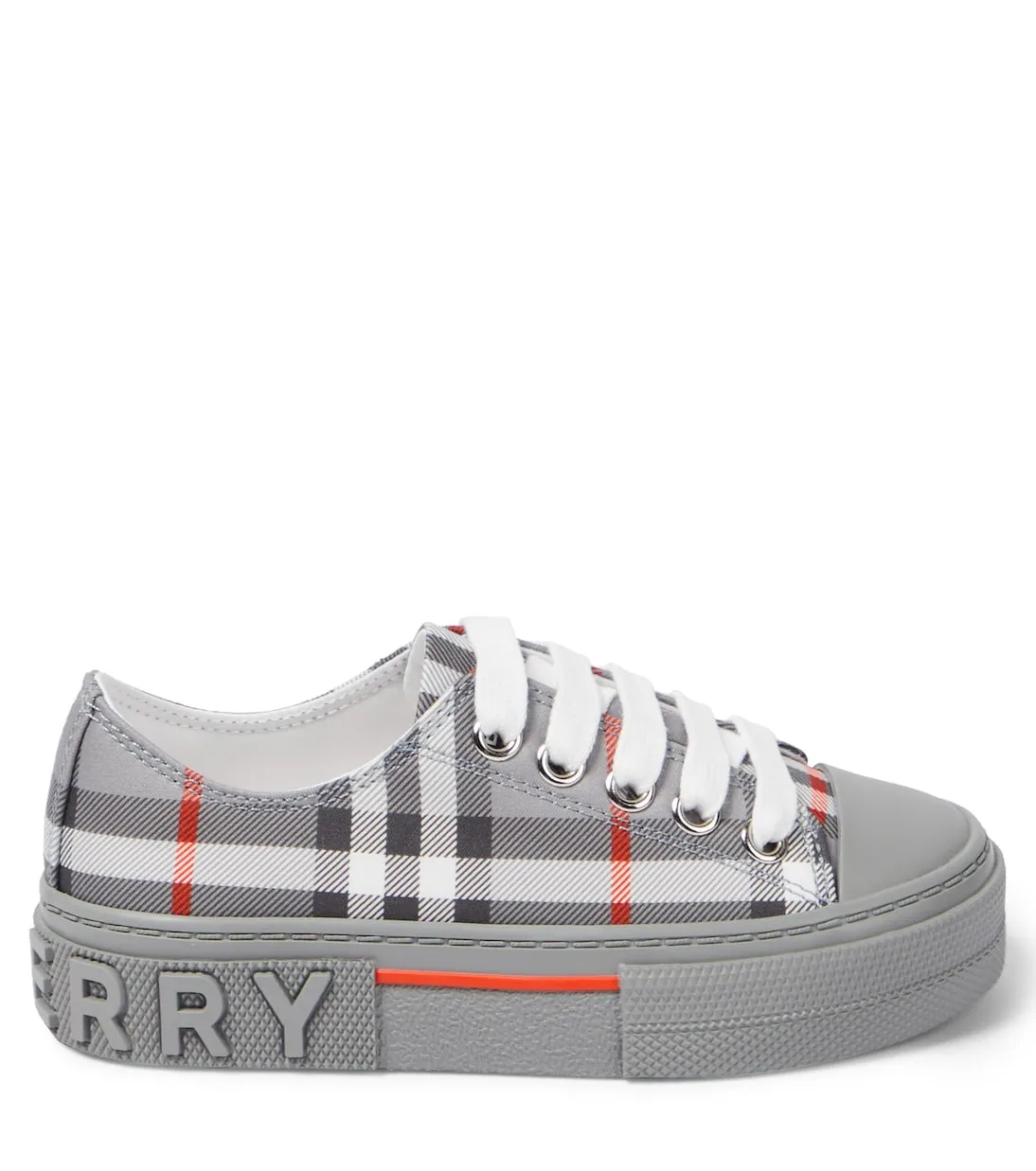 Burberry Kids Canvas Sneakers, Gray