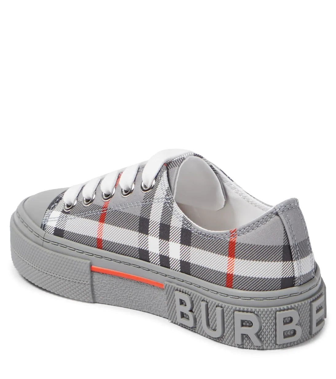 Burberry Kids Canvas Sneakers, Gray