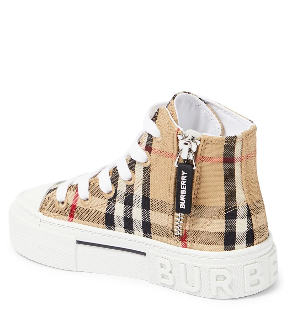 Burberry Kids Canvas Sneakers in Beige