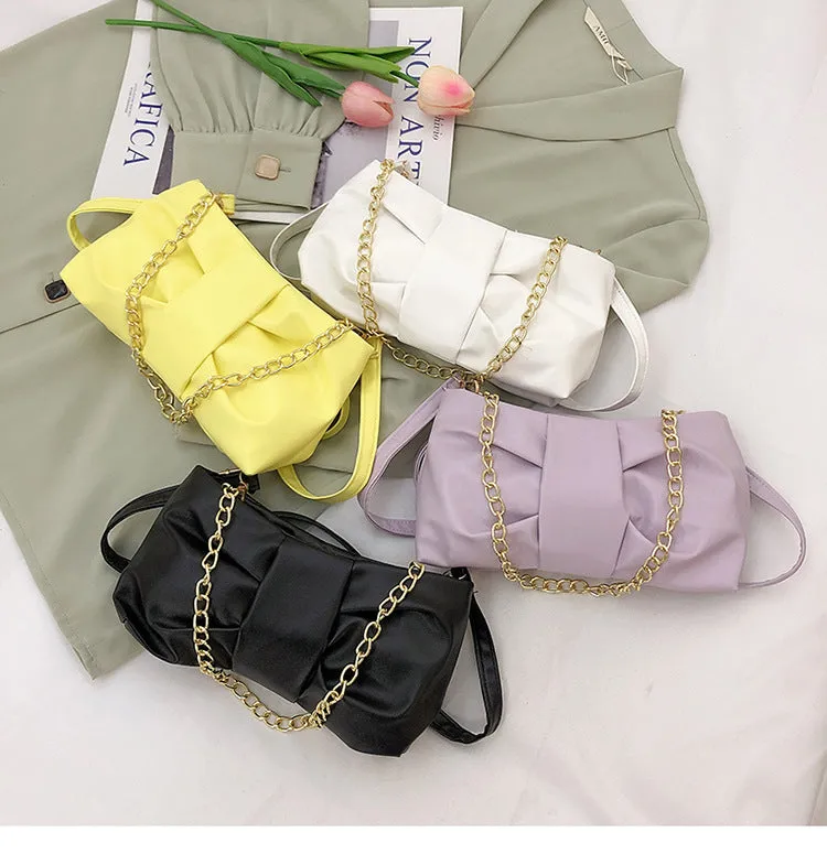 Cloud Bag Women's Spring New Underarm Bag French Niche Shoulder Bag Texture Western Style Messenger Pleated Bag