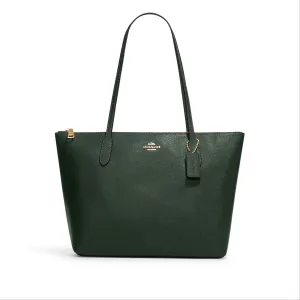 Coach Women's Amazon Green Zip Top Tote