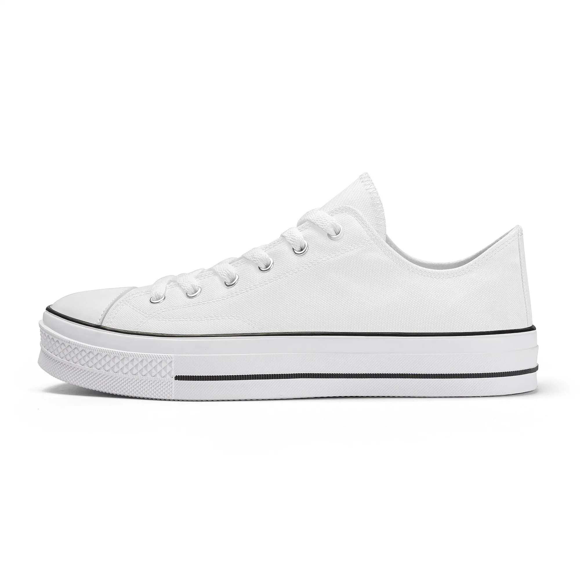 Create Your Own-Unisex Classic Low Top Canvas Shoes - White