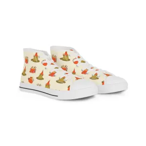 Cute Frog and Treestump Men's High Top Sneakers