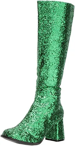 Ellie Shoes Green Glitter Gogo Boots