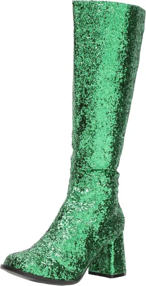 Ellie Shoes Green Glitter Gogo Boots