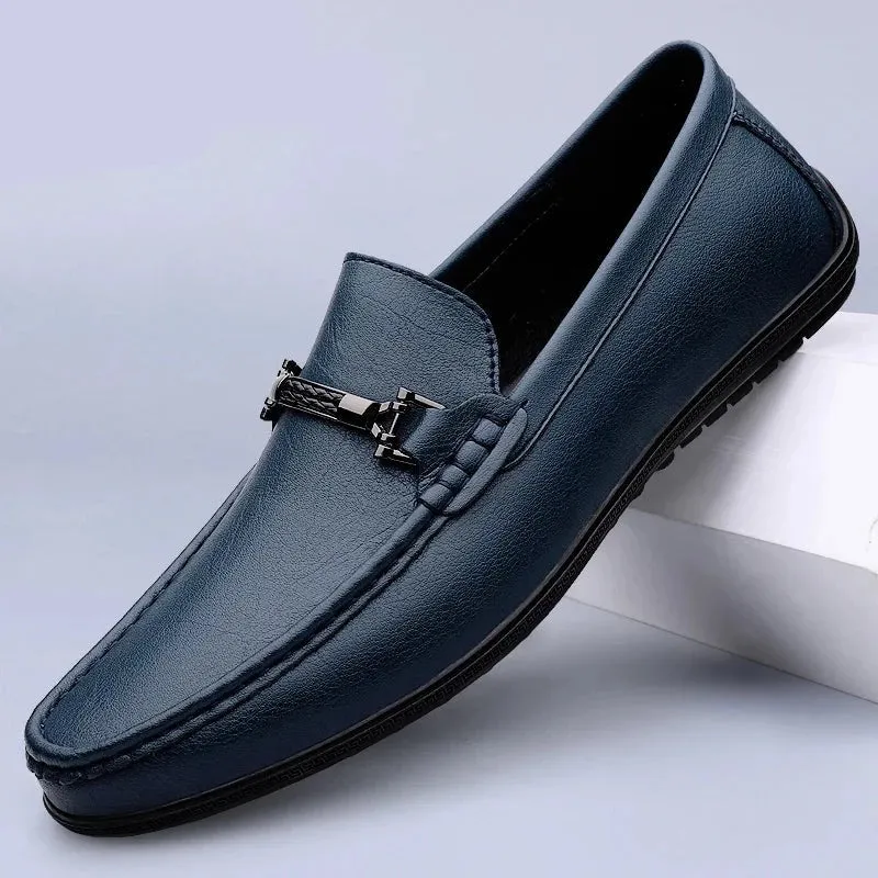 Fashion Leather Men Casual Shoes Luxury Comfortable Slip on Formal Loafers Men Moccasins Italian Soft Male Driving Shoes