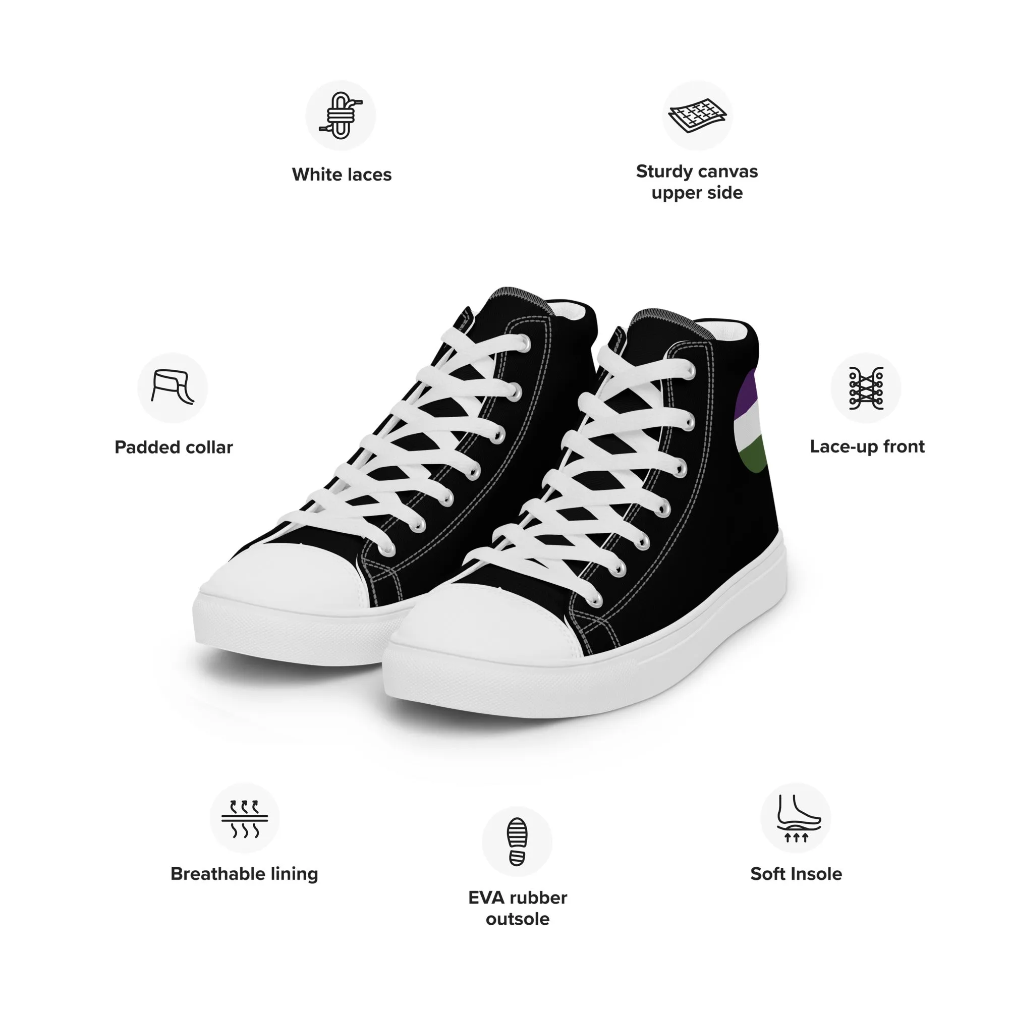 Genderqueer Men’s High Top Canvas Athletic Shoes