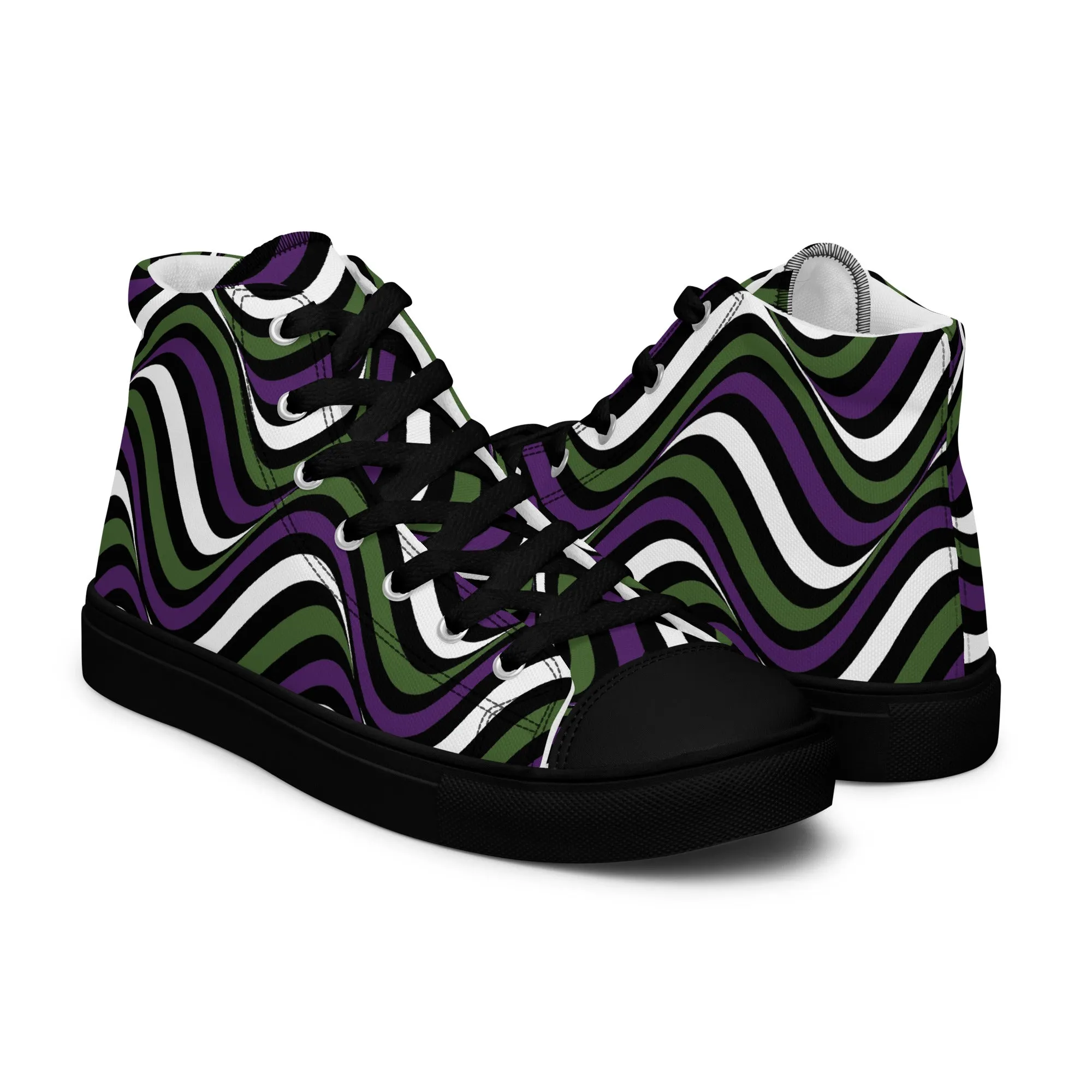 Genderqueer Wavey Women’s High Top Canvas Athletic Shoes