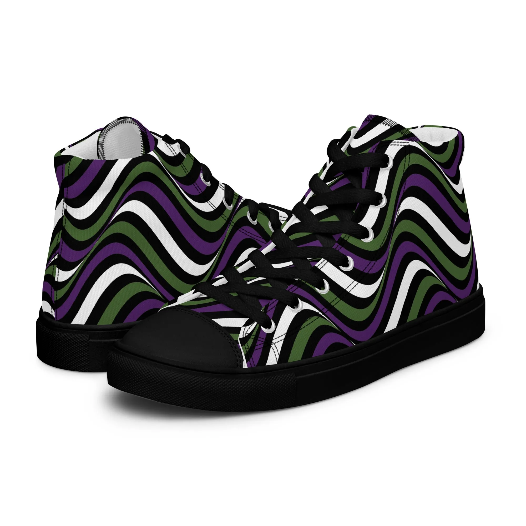 Genderqueer Wavey Women’s High Top Canvas Athletic Shoes