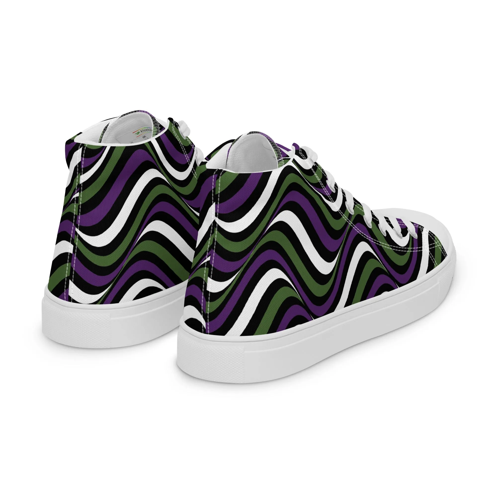 Genderqueer Wavey Women’s High Top Canvas Athletic Shoes