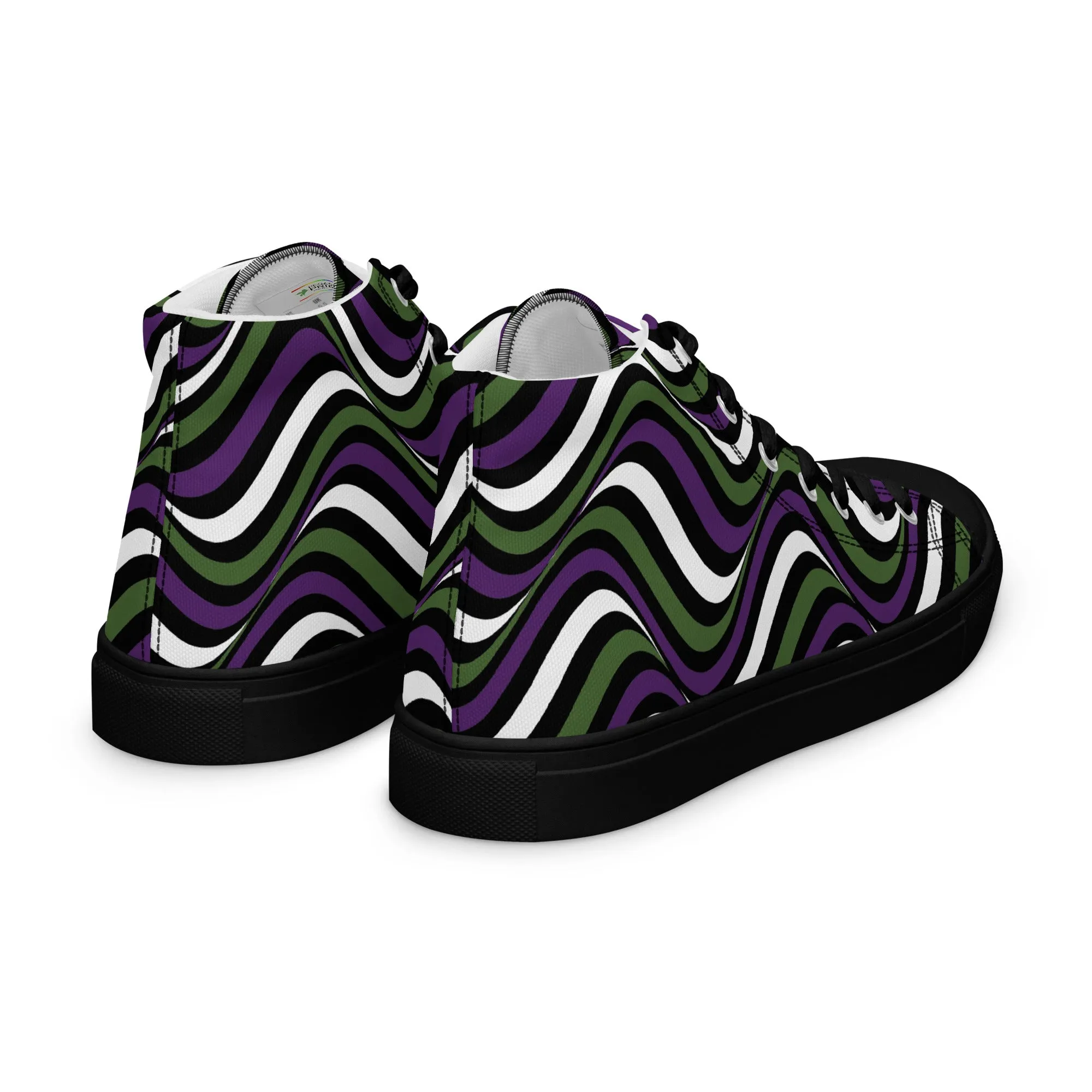 Genderqueer Wavey Women’s High Top Canvas Athletic Shoes