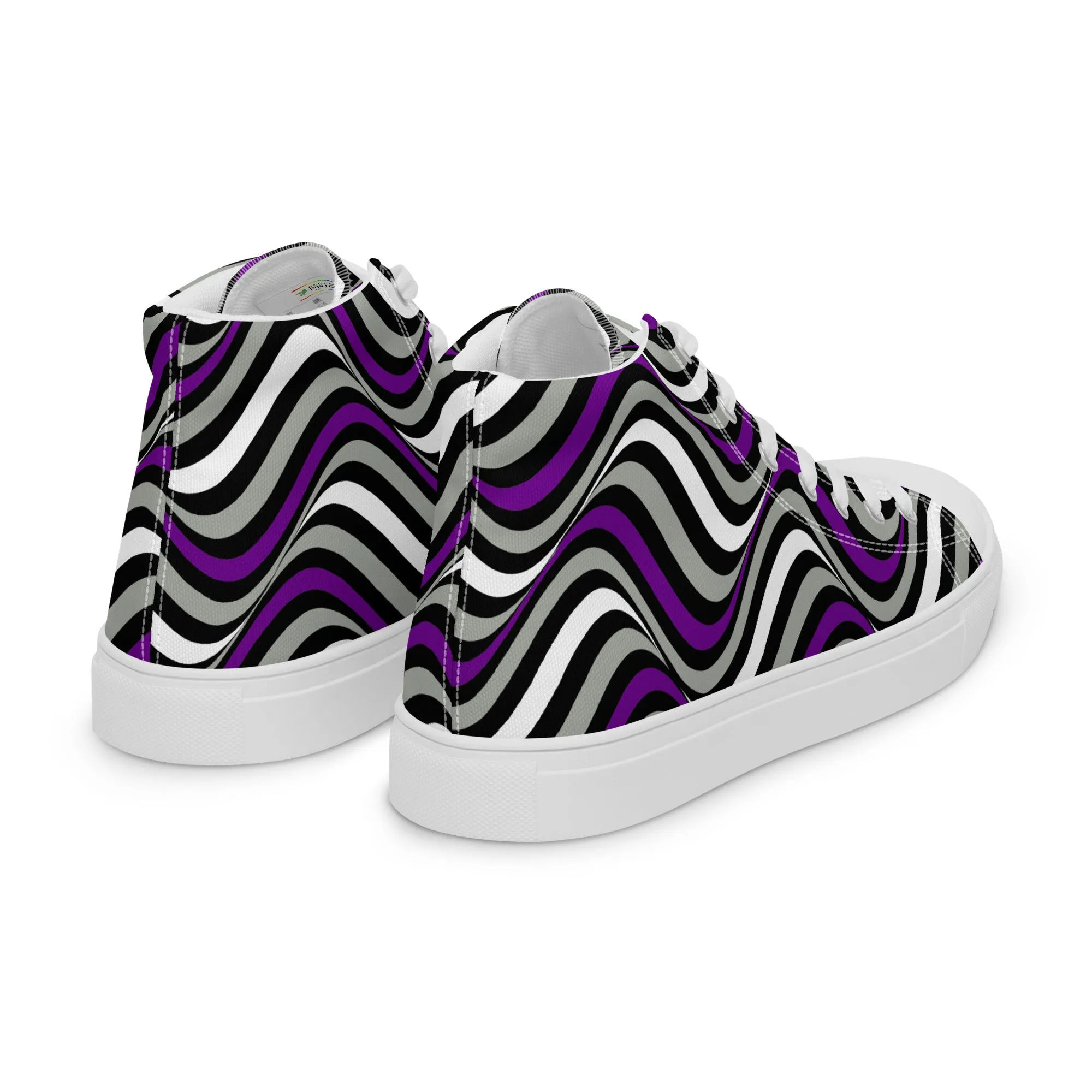 Greysexual Pride Wavey Women’s High Top Canvas Athletic Shoes