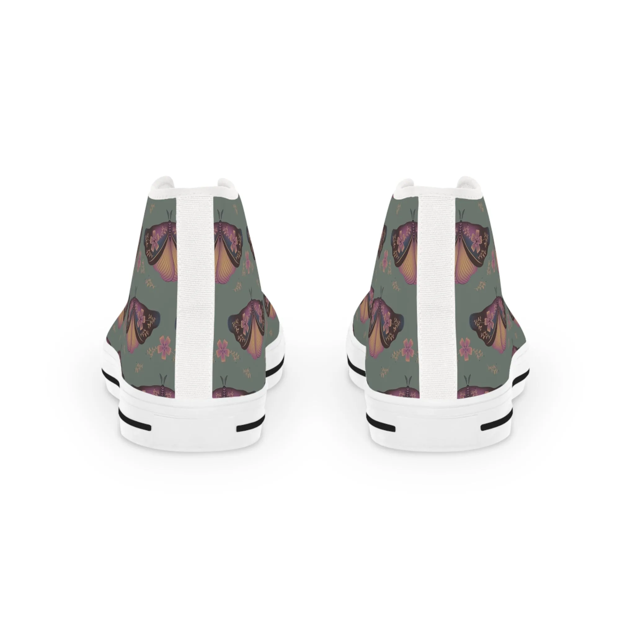 Hawk Moth with Flowers Men's High Top Sneakers