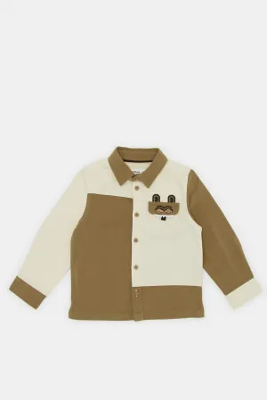 Infant Boys Brown Novelty Cord Shirt