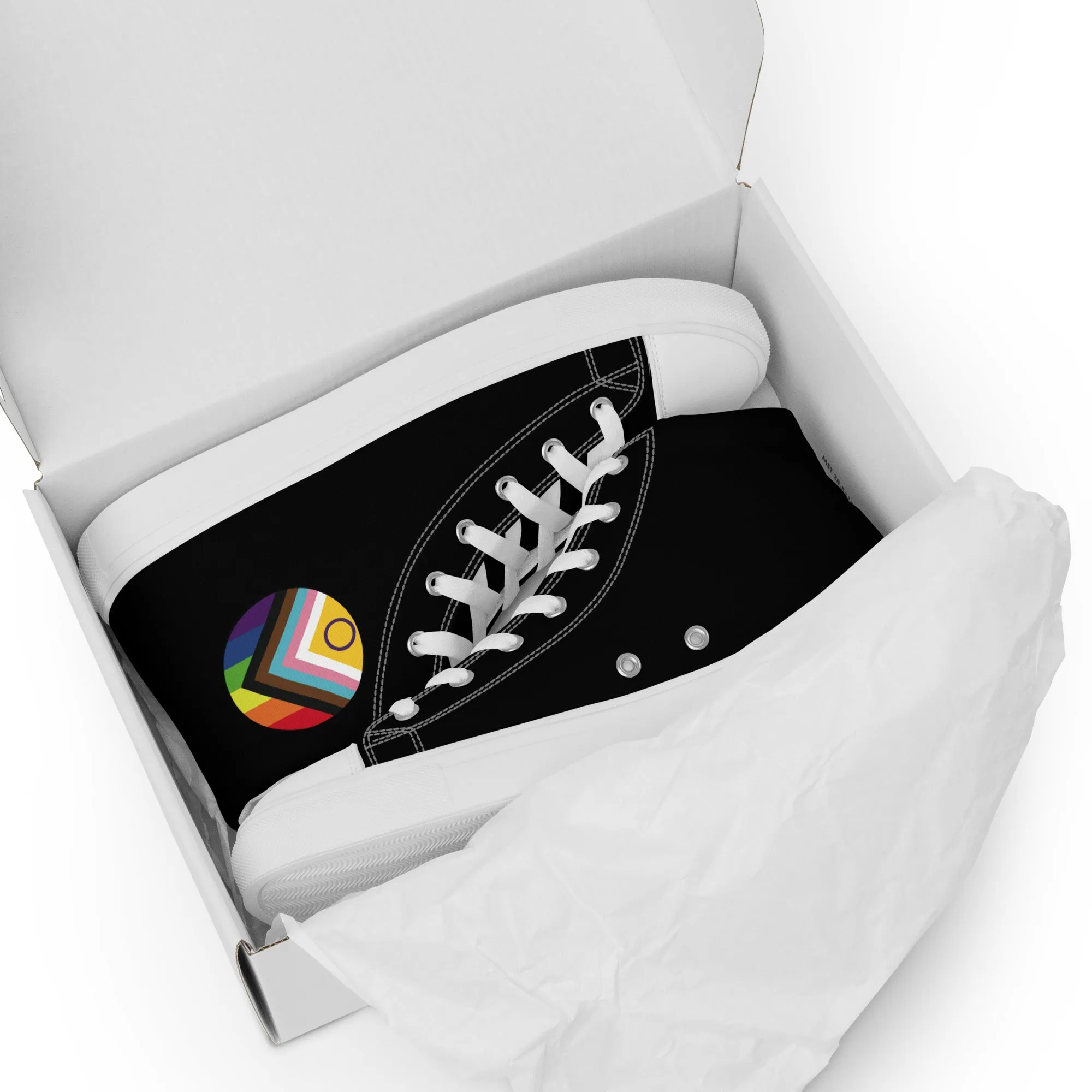 LGBTQ Intersex Progress Pride Women’s High Top Canvas Athletic Shoes