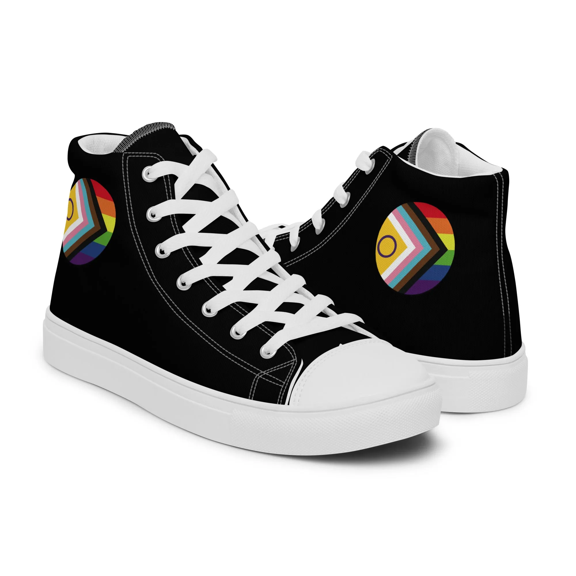 LGBTQ Intersex Progress Pride Women’s High Top Canvas Athletic Shoes