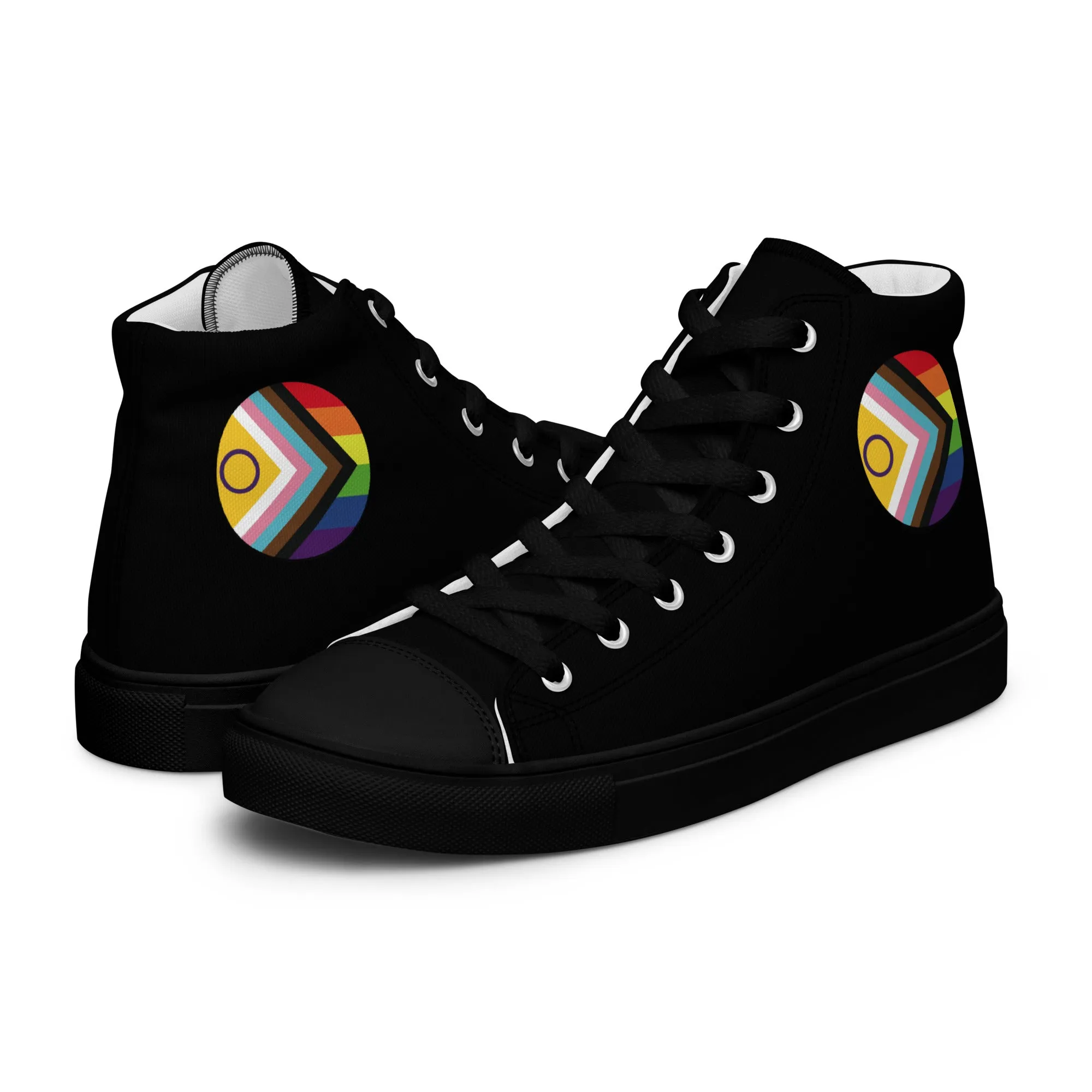 LGBTQ Intersex Progress Pride Women’s High Top Canvas Athletic Shoes