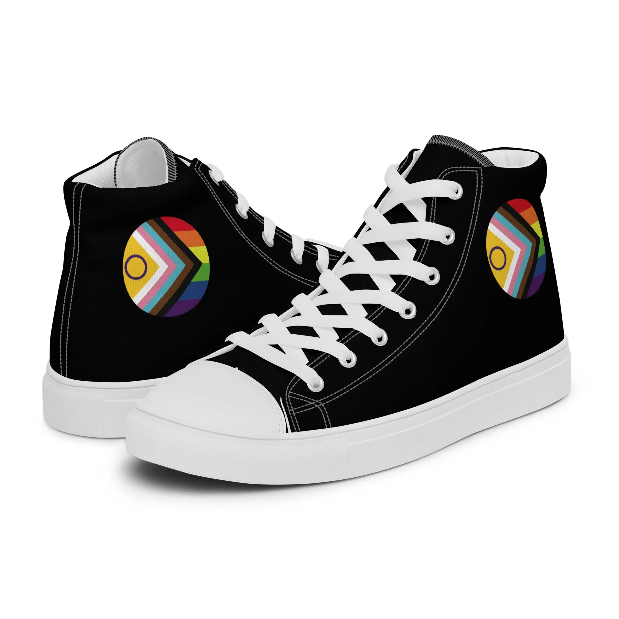 LGBTQ Intersex Progress Pride Women’s High Top Canvas Athletic Shoes