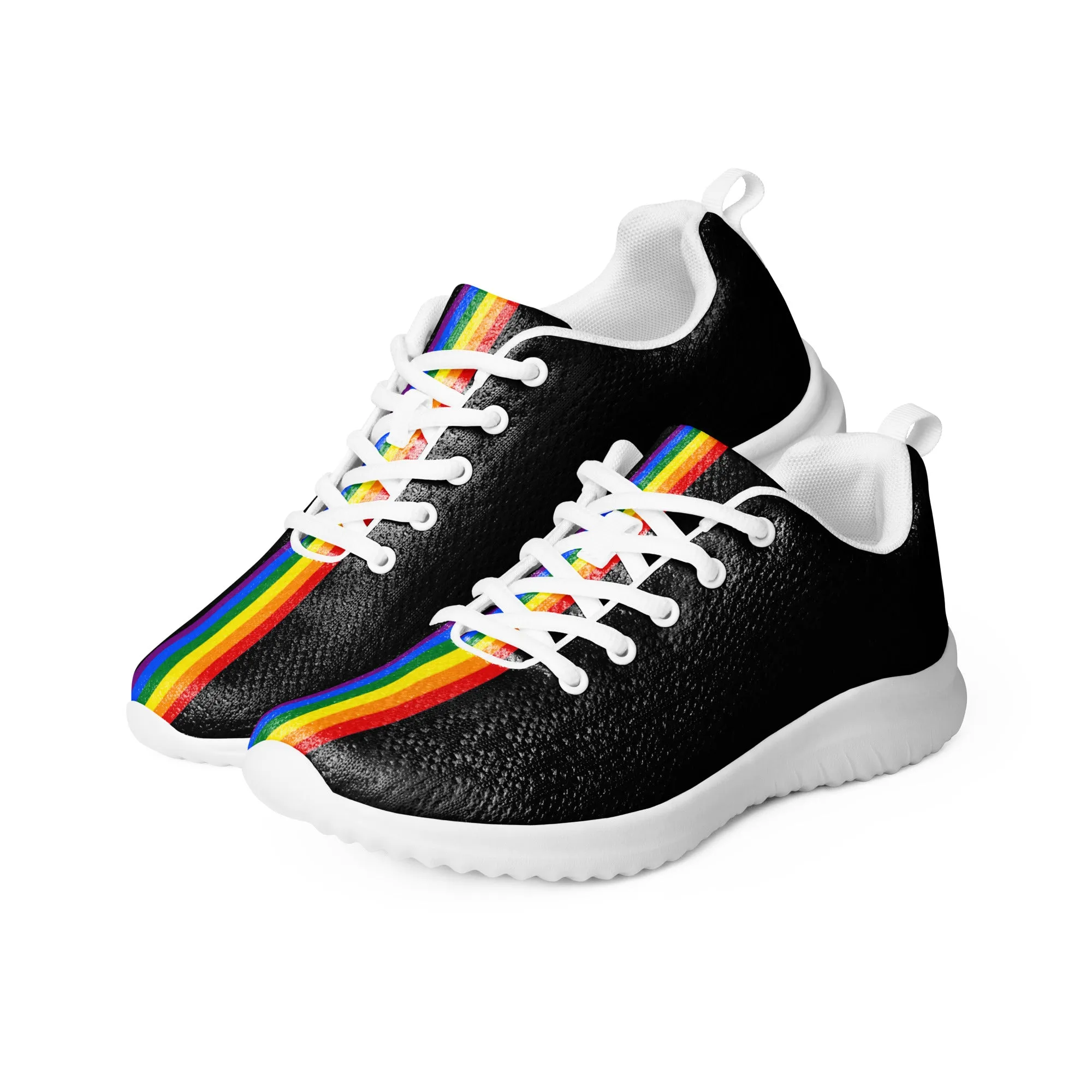 LGBTQ Pride Stripe Women’s Athletic Shoes Black