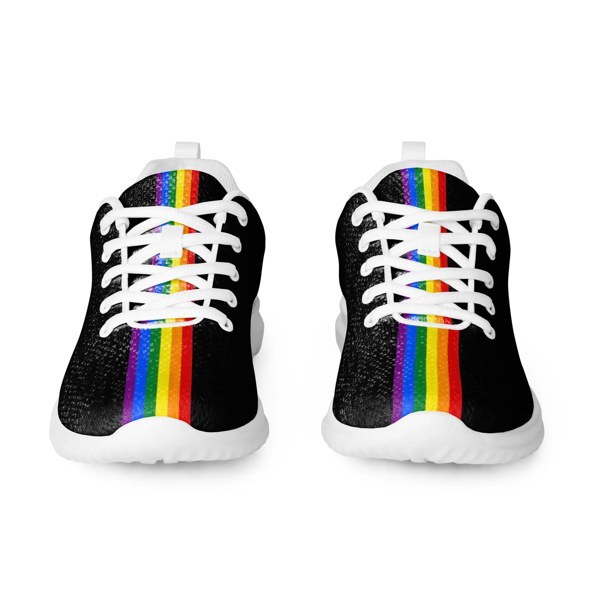 LGBTQ Pride Stripe Women’s Athletic Shoes Black