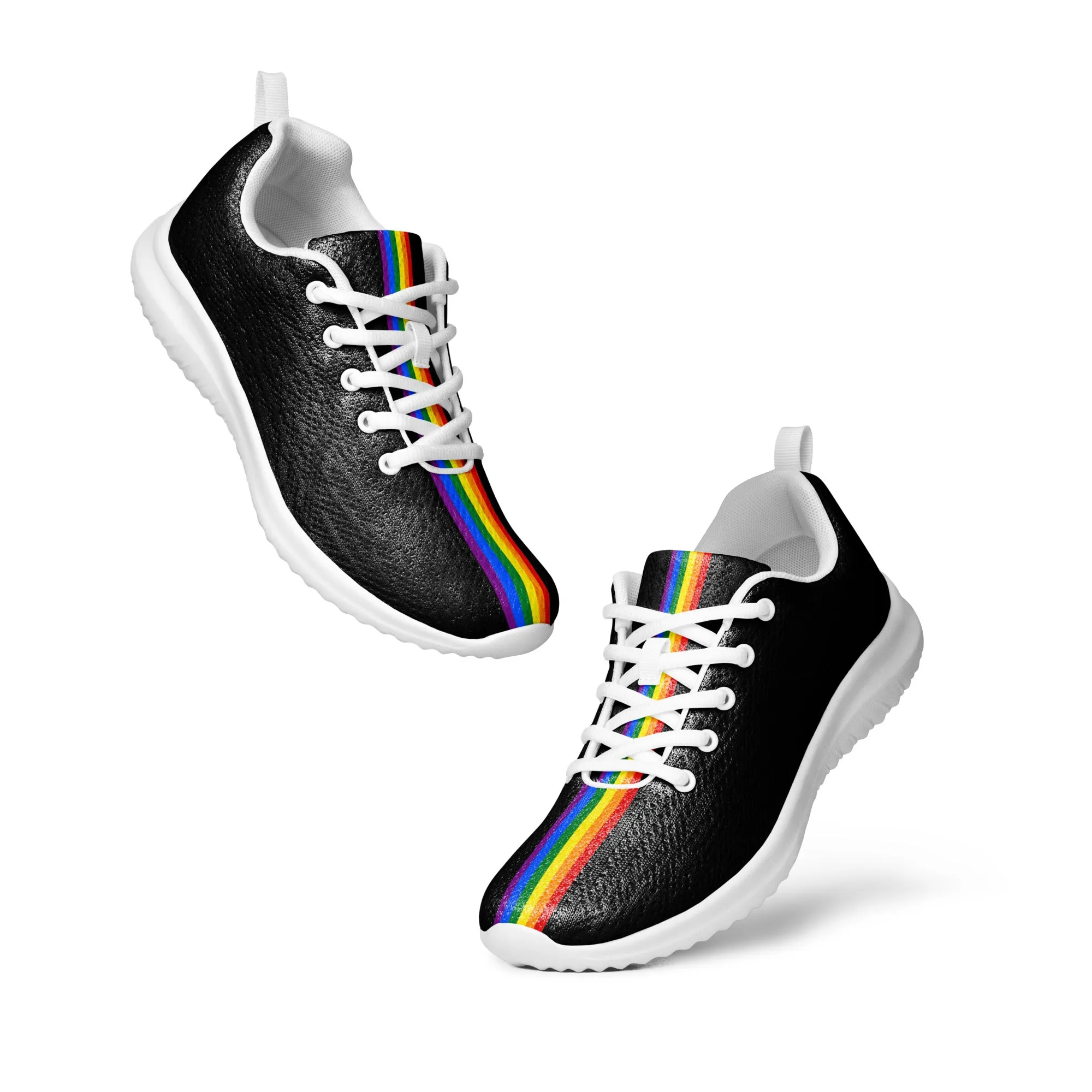 LGBTQ Pride Stripe Women’s Athletic Shoes Black