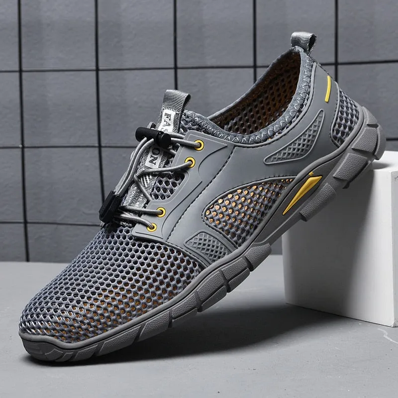 Men's Casual Shoes Summer Breathable Mesh Sneakers Rubber Sole Non-Slip Men's Walking Shoes Outdoor Fashion Men Shoes Size 38-46