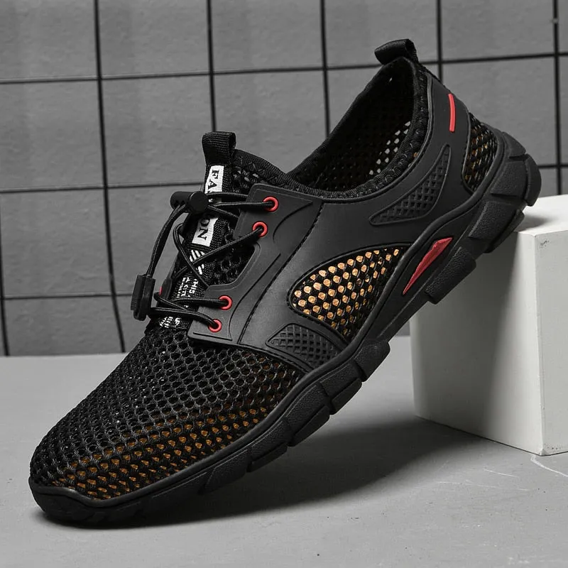 Men's Casual Shoes Summer Breathable Mesh Sneakers Rubber Sole Non-Slip Men's Walking Shoes Outdoor Fashion Men Shoes Size 38-46