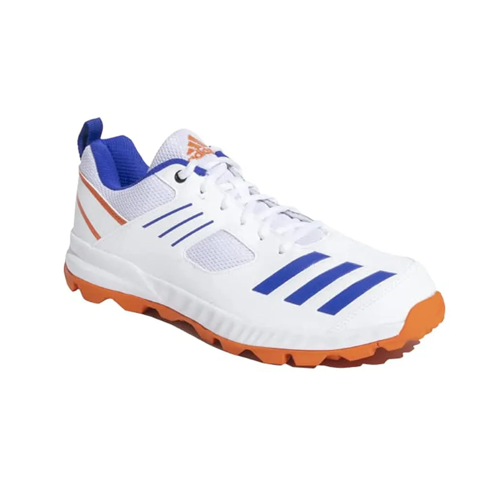 Men's Crihase 23 Cricket Shoe (Cloud White/Lucid Blue/Semi Impact Orange)