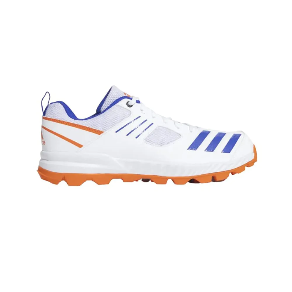 Men's Crihase 23 Cricket Shoe (Cloud White/Lucid Blue/Semi Impact Orange)