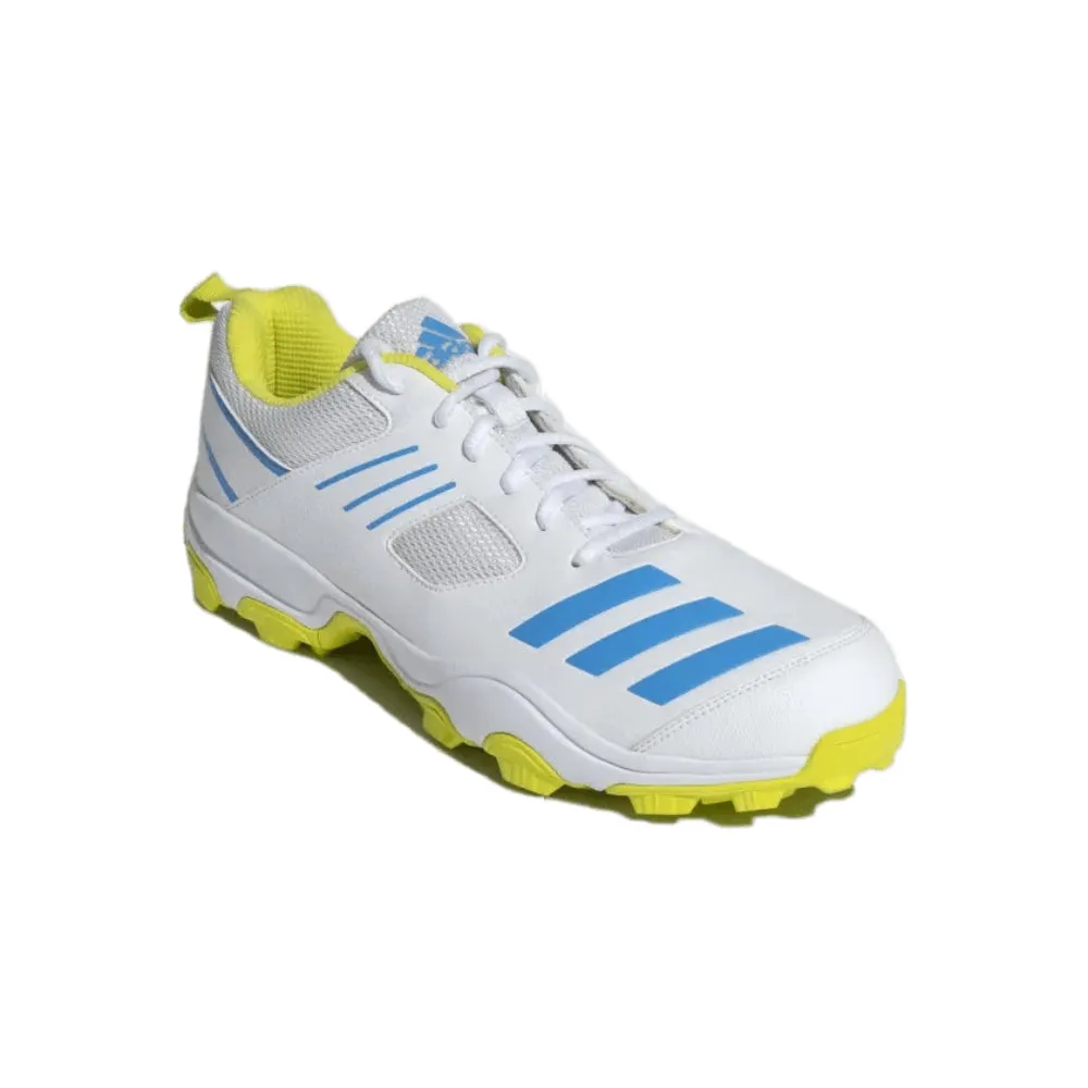 Men's Crihase Cricket Shoe (White/Blue/Acid Yellow)